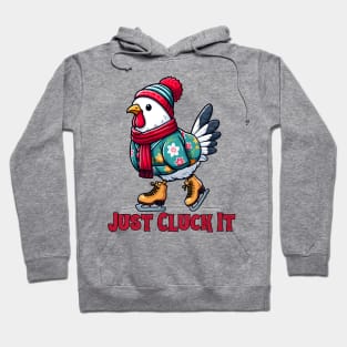 Ice skating chicken Hoodie